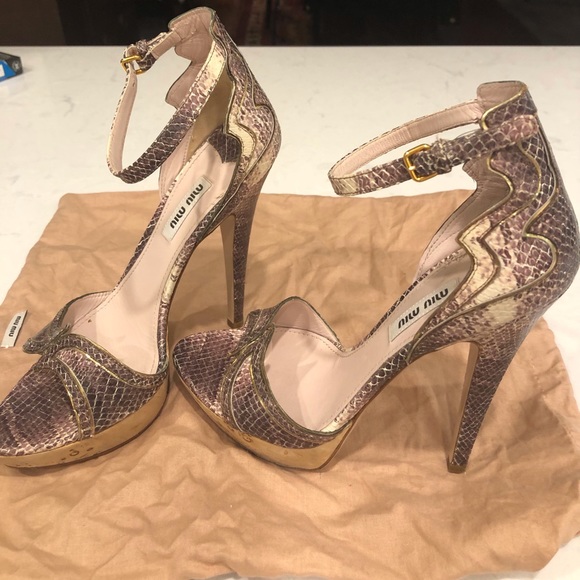 MiuMiu Leather with Cork Platform 🤎 shoes - Picture 5 of 10